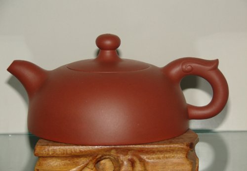 蒋美平紫砂壶 螭龙半月 