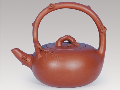 朱建明紫砂壶 梅花提梁 