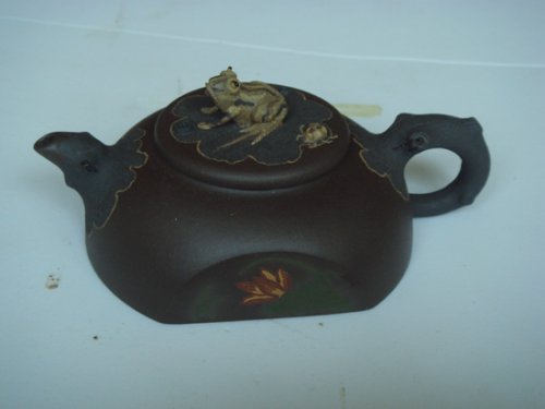 邹辉紫砂壶 半扁青蛙 