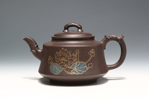 朱建伟紫砂壶 镶金一品清廉 