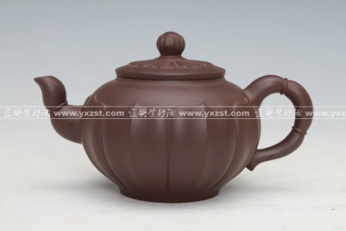 张亦忠紫砂壶 筋纹莲藕 